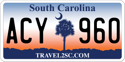 SC license plate ACY960