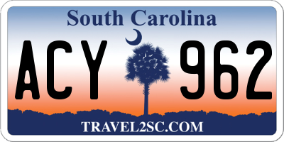 SC license plate ACY962