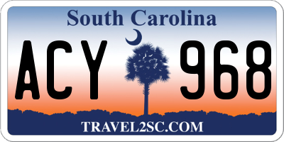 SC license plate ACY968