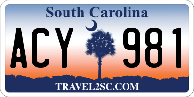 SC license plate ACY981