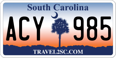 SC license plate ACY985