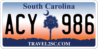 SC license plate ACY986