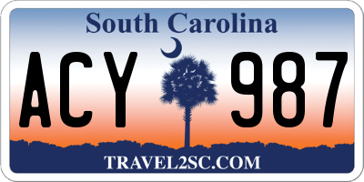 SC license plate ACY987