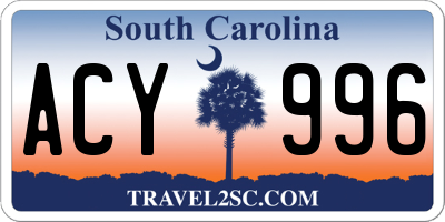 SC license plate ACY996