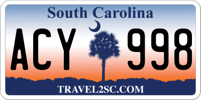 SC license plate ACY998