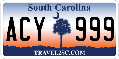 SC license plate ACY999