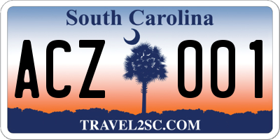 SC license plate ACZ001