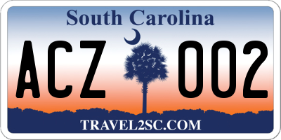 SC license plate ACZ002