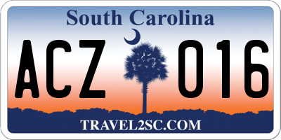 SC license plate ACZ016