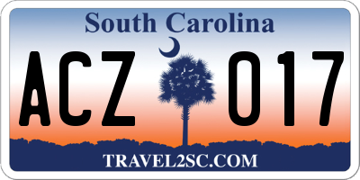 SC license plate ACZ017