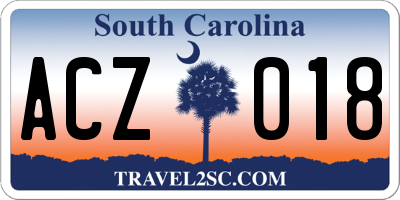 SC license plate ACZ018