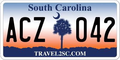 SC license plate ACZ042