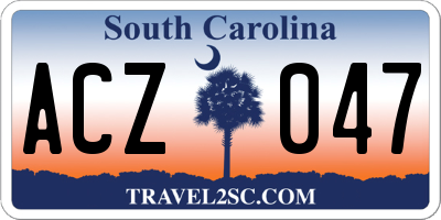 SC license plate ACZ047