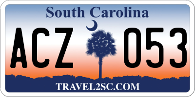 SC license plate ACZ053