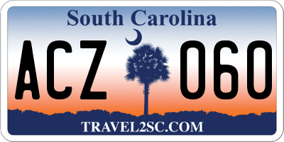SC license plate ACZ060