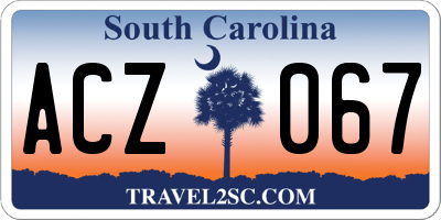 SC license plate ACZ067