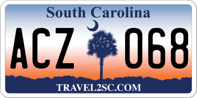 SC license plate ACZ068
