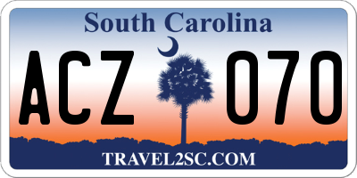 SC license plate ACZ070