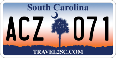 SC license plate ACZ071