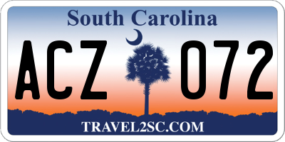 SC license plate ACZ072