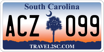 SC license plate ACZ099