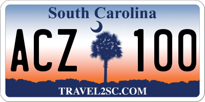 SC license plate ACZ100