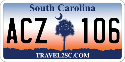 SC license plate ACZ106
