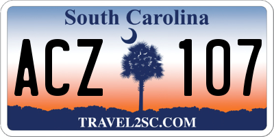 SC license plate ACZ107