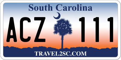 SC license plate ACZ111