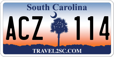 SC license plate ACZ114