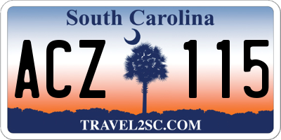 SC license plate ACZ115