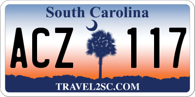 SC license plate ACZ117