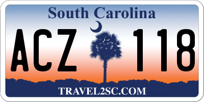 SC license plate ACZ118