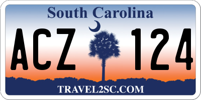 SC license plate ACZ124