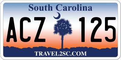 SC license plate ACZ125