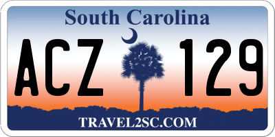SC license plate ACZ129