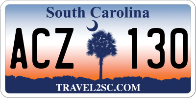 SC license plate ACZ130