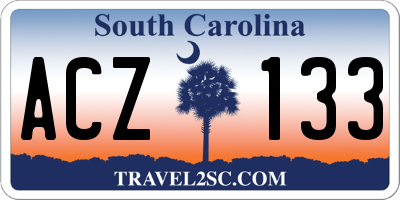SC license plate ACZ133