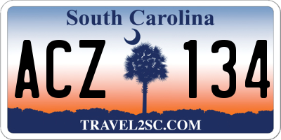 SC license plate ACZ134