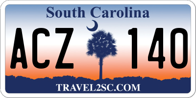 SC license plate ACZ140