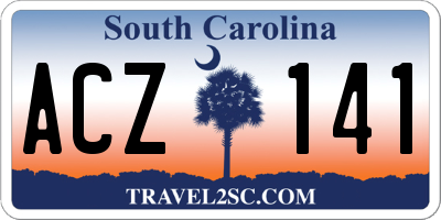 SC license plate ACZ141