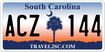 SC license plate ACZ144