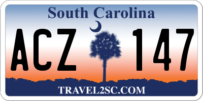 SC license plate ACZ147