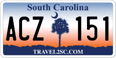 SC license plate ACZ151