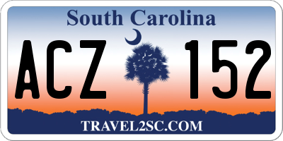 SC license plate ACZ152