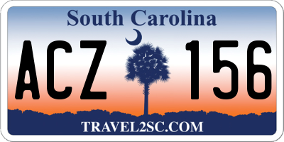 SC license plate ACZ156
