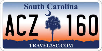 SC license plate ACZ160
