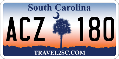 SC license plate ACZ180