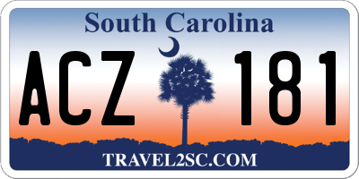 SC license plate ACZ181
