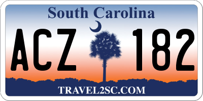 SC license plate ACZ182